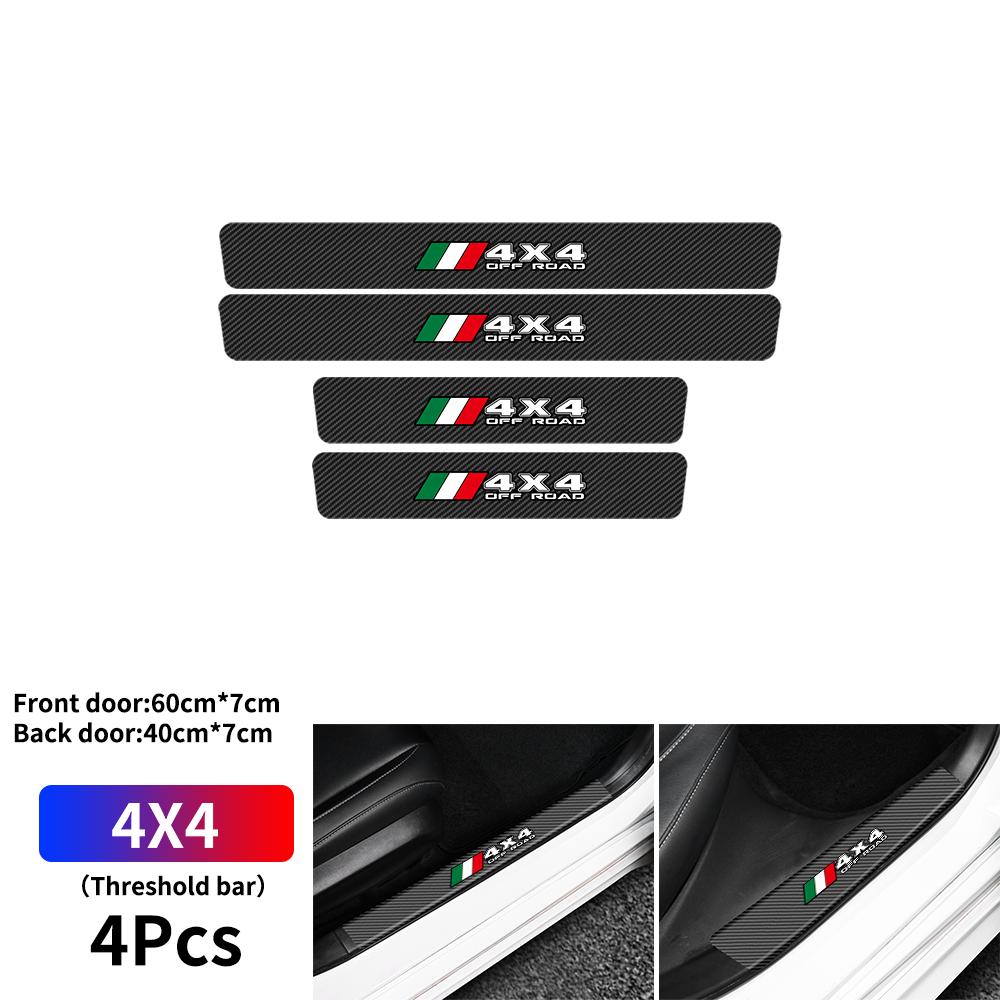 Car Carbon Fiber Sticker Auto Door Threshold Trunk Bumper Protective Strip For 4x4 Off Road