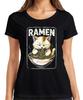 Raunisex Cat Noodle Japanese Kawaii Funny Food Gift Retro Ladies Tshirt