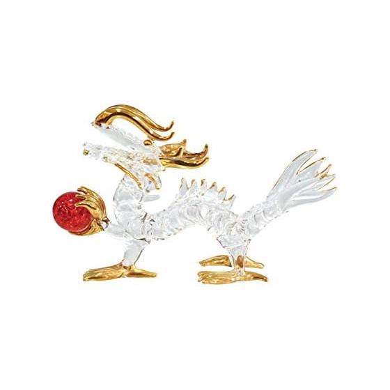 Fokart Handmade Glasswork Feng Shui Winning Ball Dragon 4 Inch