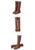 Plus Size 2020 Women's Long Leather Boots - Solid Color, Pleated, High-top, European Style