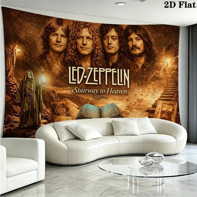 Led zeppelin Wall Tapestry Aesthetic Wall Hanging Printed Fabric Blanket Decorative Tapestries for Bedroom Living Room Home Decor