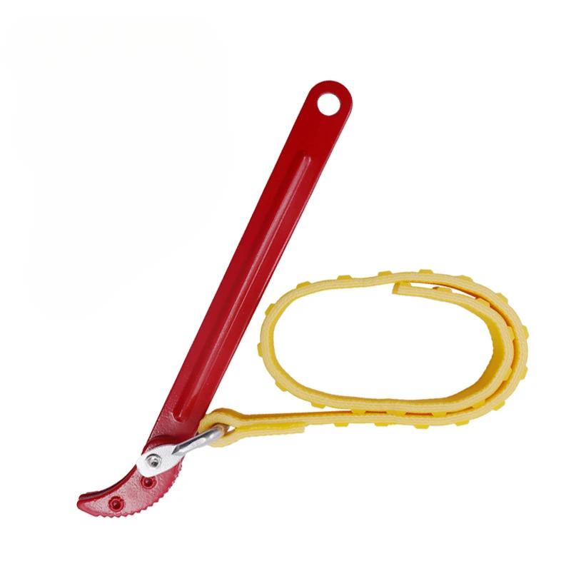 8/12 Inch Belt Wrench Oil Filter Puller Strap Spanner Chain Wrench Strap Opener, Adjustable Disassembly Tool 1Pcs
