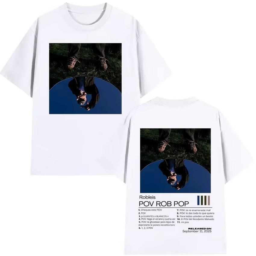 Rapper Robleis Album Cover Hip Hop Pure Cotton Men Fashion Retro Tshirts Casual Gothic Cotton Crewneck Top 2026 Spring Summer