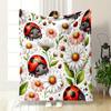 Cute Ladybugs and Daisies Pattern Print Blanket Soft and Cozy Perfect for the Living Room Bed Sofa or a Nap,gift