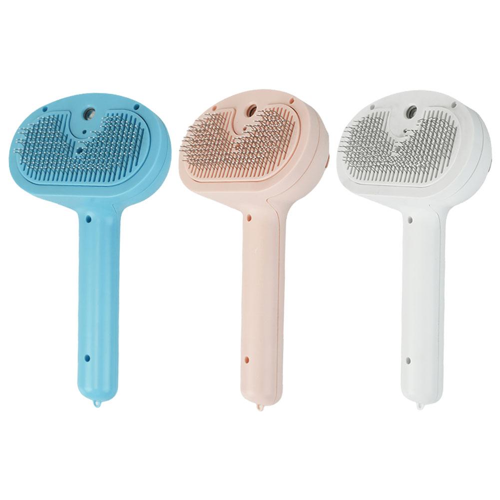 Cat Hair Brush with Release Button Cat Steamy Brush Rechargeable Massage Grooming Brush for Long and Short Hair Dogs and Cats