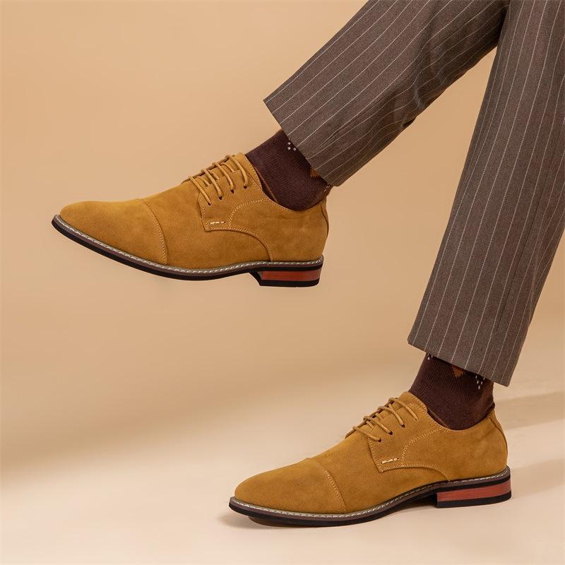 Fashion Men's Leather Shoes Classic Luxury Business Casual Formal Oxfords Shoes For Men Moccasin High Quality Suede Dress Shoes