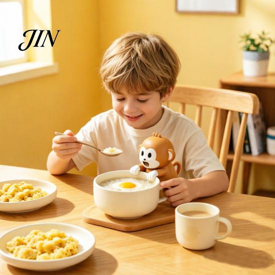 Mini Desk Fan Monkey Clip-on for Cup Bowl, Portable Holder Cooling Hot Travel Soup Coffee, 3 Speed Rechargeable Coffee Chiller, Neck Hanging