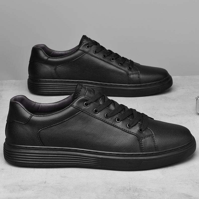Mode Echtes Leder Atmungsaktive Board Schuhe Herren Lässig Leder Outdoor Rutschfest Walking Schuhe Flache Designer Minimalistische Schuhe