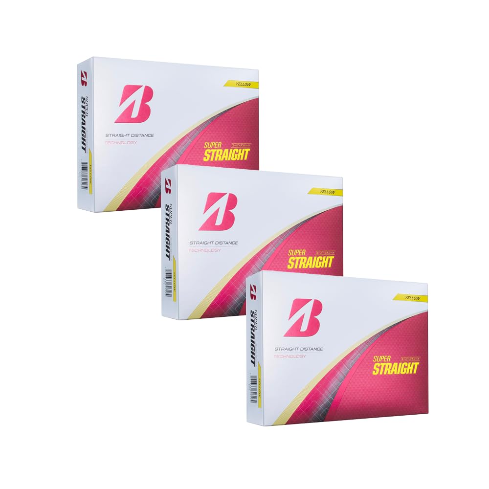 

BRIDGESTONE SUPER STRAIGHT 2025 Golf 3DZ Set Balls, Yellow, (36 Balls)