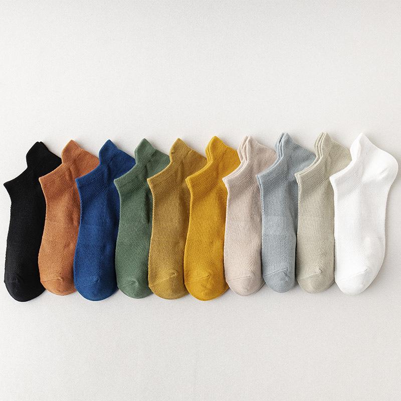 Plus Size Men's Summer Low-Cut Sport Cotton Socks, Breathable & Odor-Resistant, Size 46-50