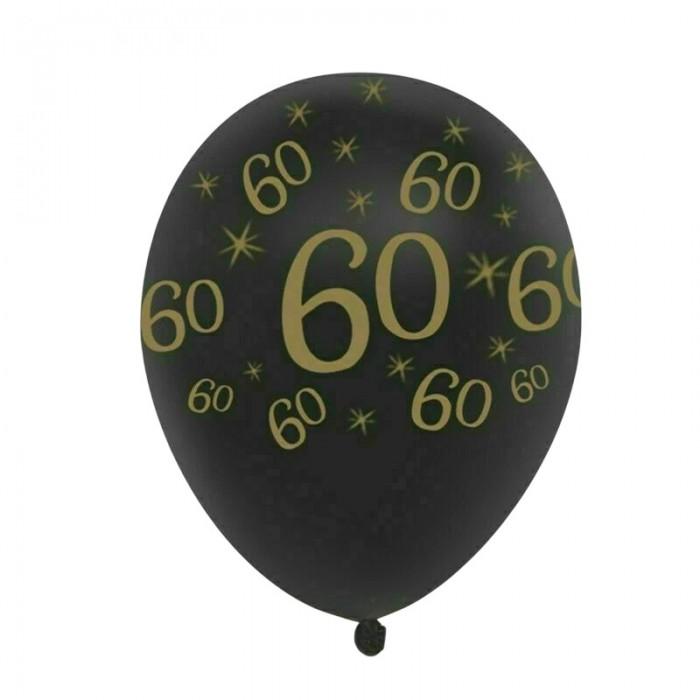 Creative Party Latex All-Over Print 60th Balloons (Pack of 6)