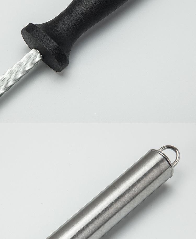 Stainless Steel Knife Sharpening Steel with Handle - Kitchen Tool for Blade Maintenance