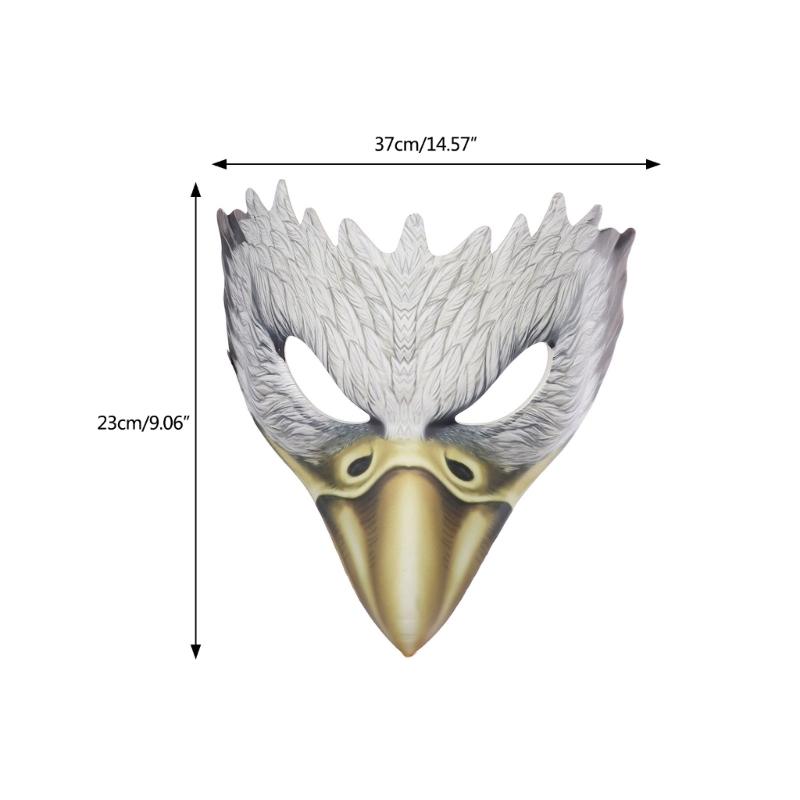 Adjustable Eagle Mask Half Face Animal Mask Lifelike Halloween Party Cosplay Costume Mask with Long Nose for Women Men