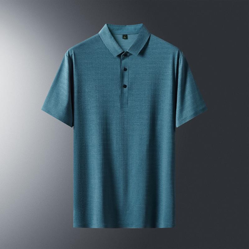 Thin POLO Shirt for Men's Comfortable Breathable and Icy Short Sleeved T-shirt with High-quality Polo Collar T-shirt
