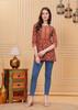 Women's Casual Regular Sleeves Printed Women Orange Top