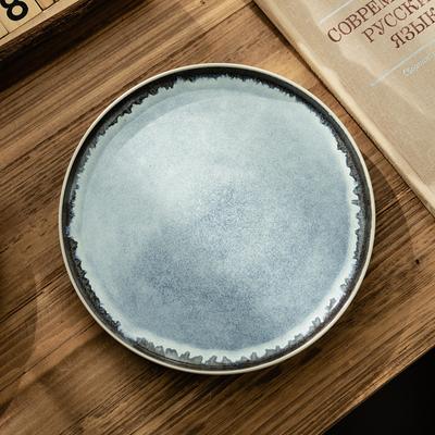 Gradually Change Kiln Change Ceramic Plate Retro Tableware Plate Round Large Plate Vegetable Plate Western Plate Steak Plate Plate Plate