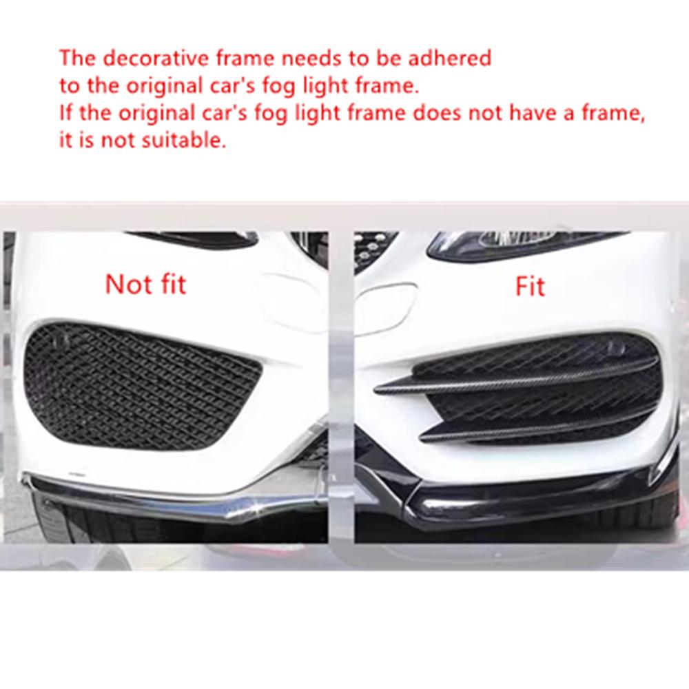 Front Fog Light Decorative Cover Trim For 2015-2018 Mercedes-Benz C Class Glossy