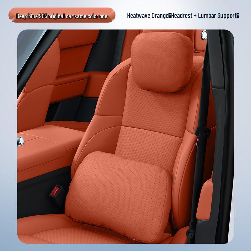 Deep Blue S05 Headrest: Lumbar & Neck Support Pillow for Car Interiors