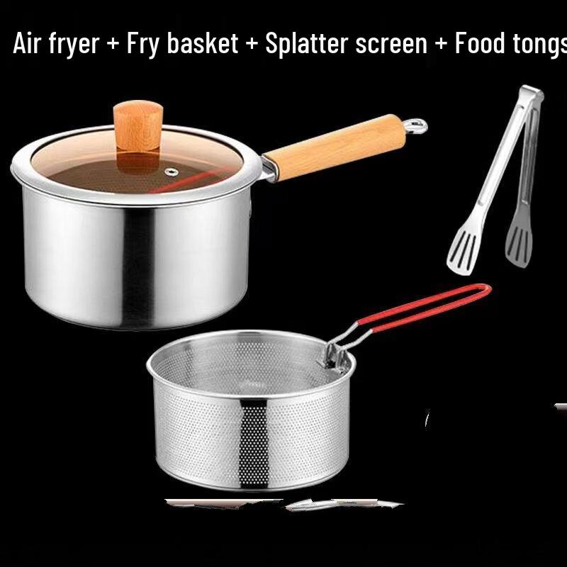 Набор для фритюра Wutuo из нержавеющей стали с деревянной ручкой