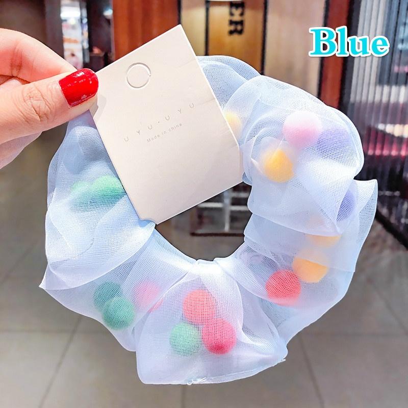Woman Colorful Hairball Hair Ties Scrunchies Girls Elastic Hairband Hair Accessories Rope Headwear Rubber Band Ponytail Holders