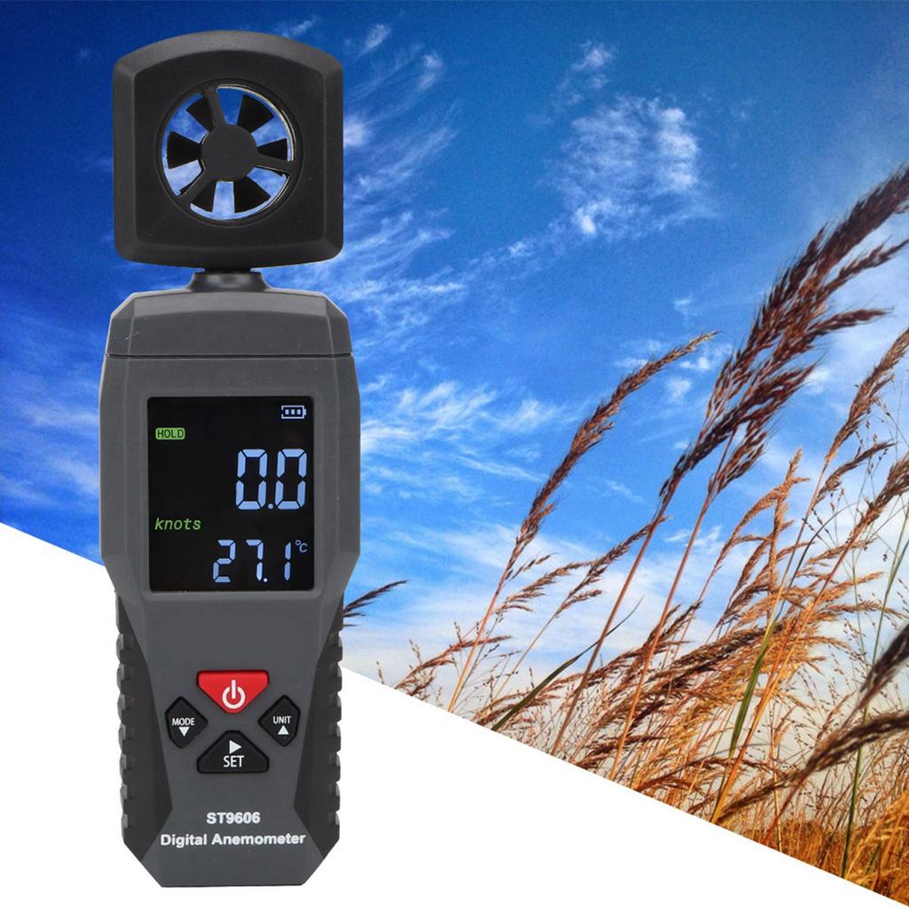 SMART SENSOR Windmesser ST9606 Tragbares Hand-Anemometer Windgeschwindigkeitsmesser