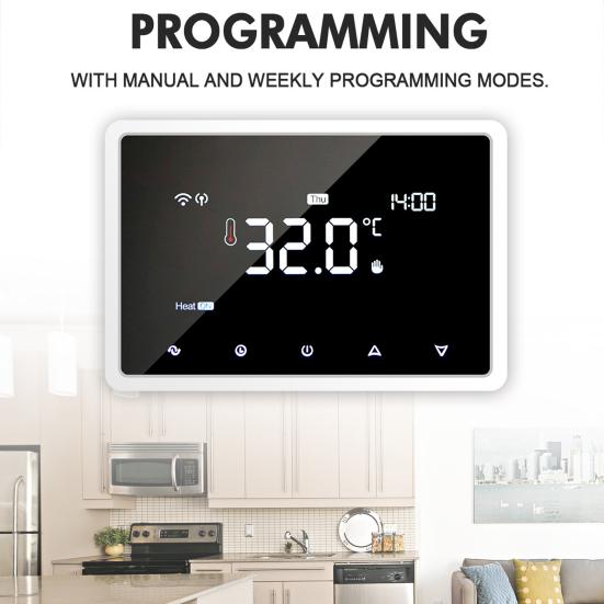 Buy Smart Thermostat LCD Screen Manual/Auto Mode APP Remote Control ...