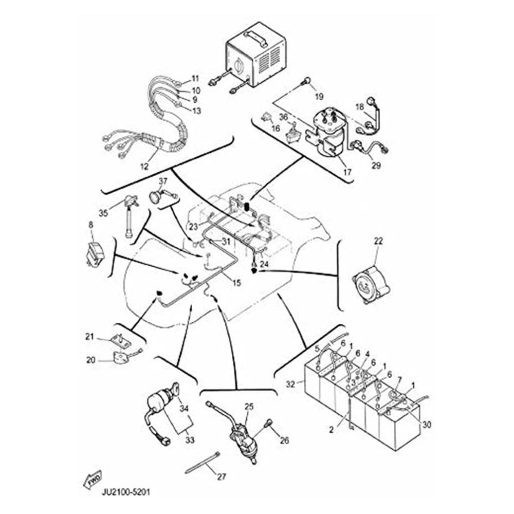 48V 2-pinová nabíjecí rukojeť Zástrčka a zásuvka pro elektrický golfový vozík Yamaha G19 G22