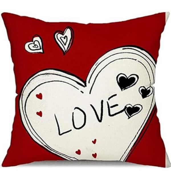 Valentine's Day Pillowcase Red Heart Love You Pillow Cushion Valentine's Day Decoration Pillowcase Home Sofa Decoration