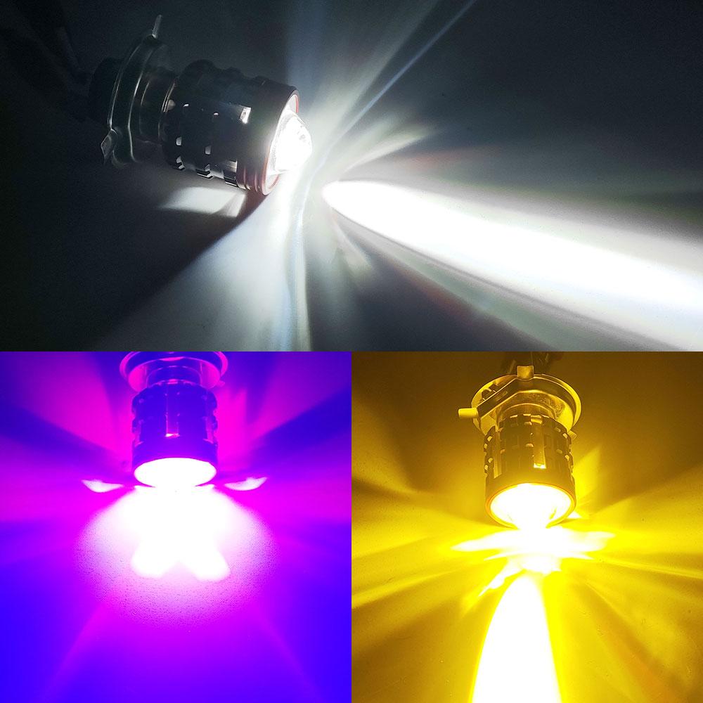Universal H4 LED Motorcycle Headlight BA20D H6 Angel Eye Motor Led Bulb Motorbike Head Lamp White Yellow High Low Beam 12-80V