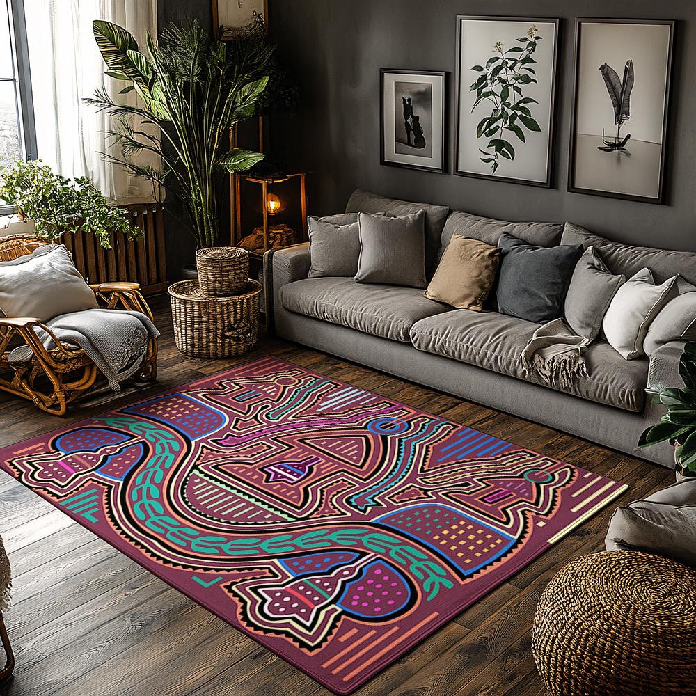 

Unique Area Rug Bohemian Floor Mat Home Decor Hippie Carpet Living Room Dorm Abstract Pattern Tapestry Modern Floor Covering Art 60cm x 90cm