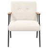 Armchair Cream Textured Wool Like Fabric