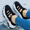 Spring and Autumn New Large-size Sandals Women's Round Head Thick-soled Low-top Buckle Flat-soled Casual Sports Shoes