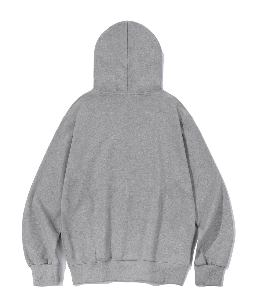 Wyse Symbol Logo Zip-Up Hoodie Gray