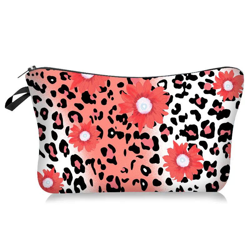 Leopard Animal Print Cosmetic Bag Ladies Multifunctional Clutch Bag Wash Bag Portable Storage Bag
