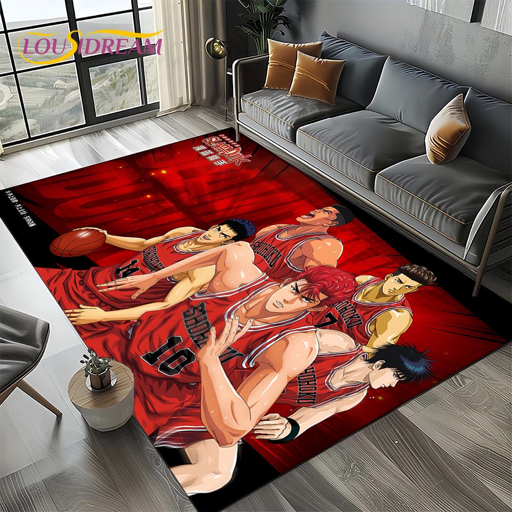 2025 New Cartoon Slam Dunk Anime Basketball Carpet Rug for Bedroom Living Room Home Sofa Decoration,kid Play Decor Floor Mat