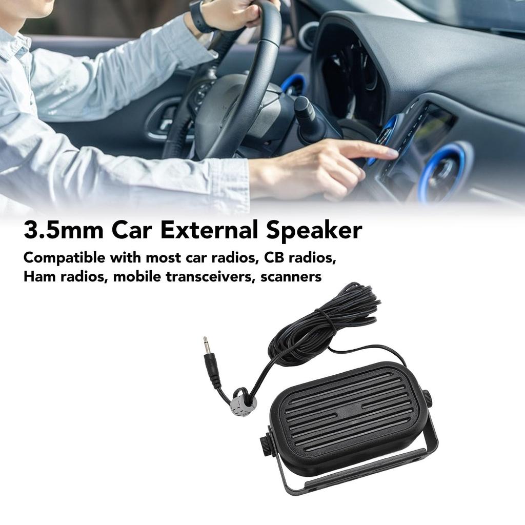 Mini External Speaker Loud and Clear 7W Car External Speaker, Cable Length 14.76ft, Compatible