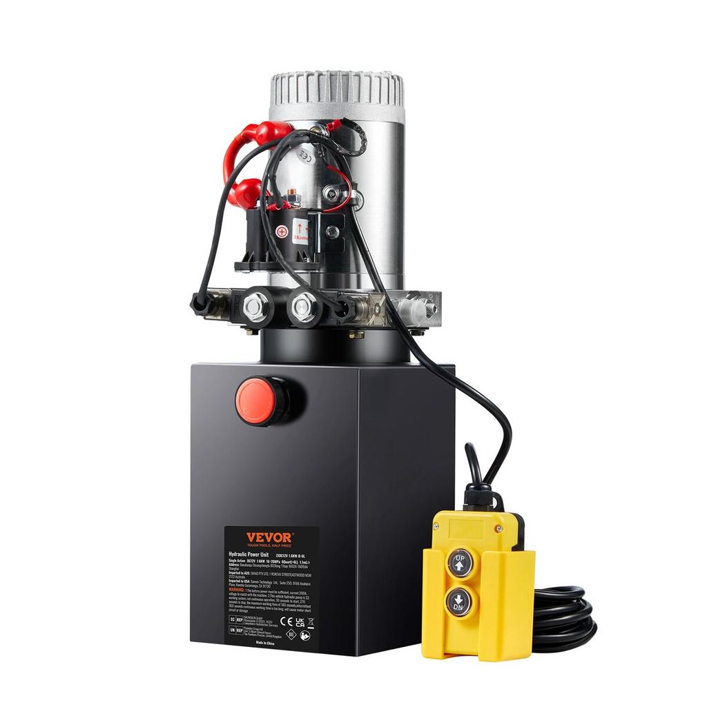 Hydraulic Pump 6 Quart Double Acting Dump Trailer Pump Power Unit DC 12V