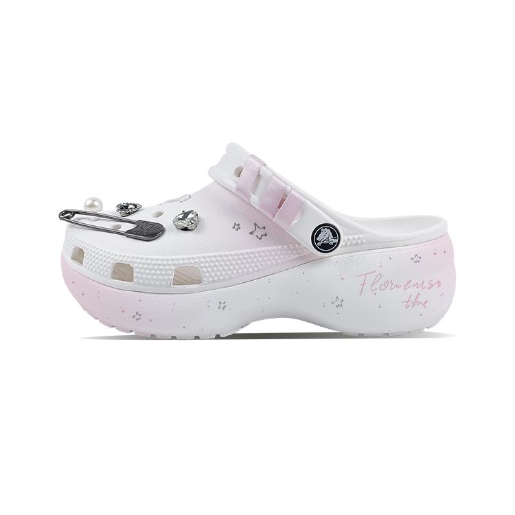

Crocs Classic Platform Clog EVA Pearl Dream Gradient Letter Classic Cloud Dok Girly Cute Cartoon Hole Shoes Women s White 34-35 белый