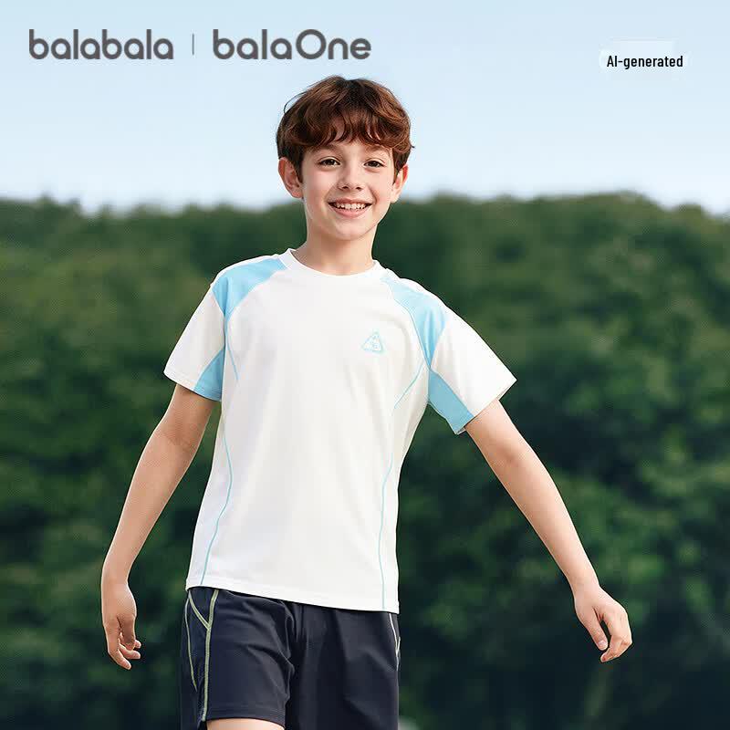 Balabala balaOne Kids' Quick-Dry Sun Protection Letter Print Short Sleeve T-Shirt