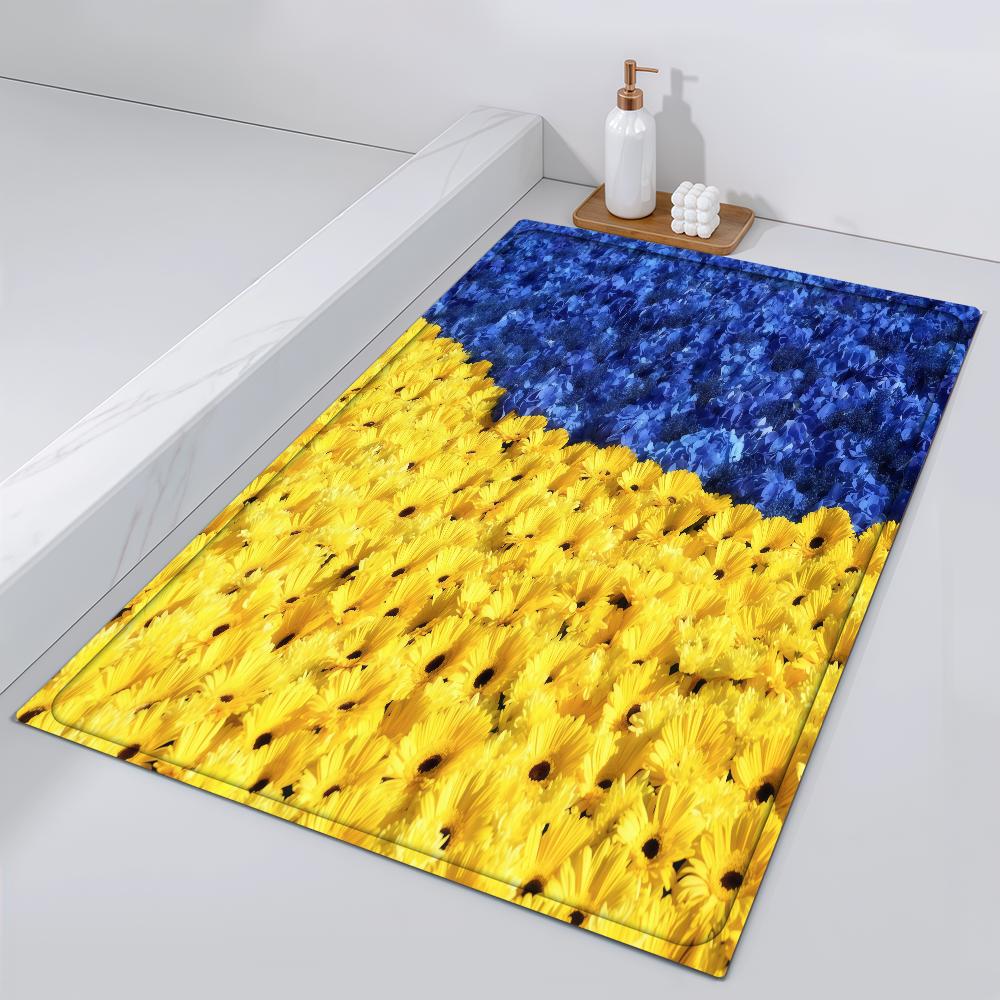 Door Mat of Bedside Entrance Bath U-Ukraine Floor Blue Decoration Corridor Door Mat Flag Yellow Carpet Living Room Balcony