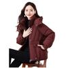 Fashion Korean Style Short Hooded Loose Warm Winter Thickened Cotton Padded Coat Simple Design