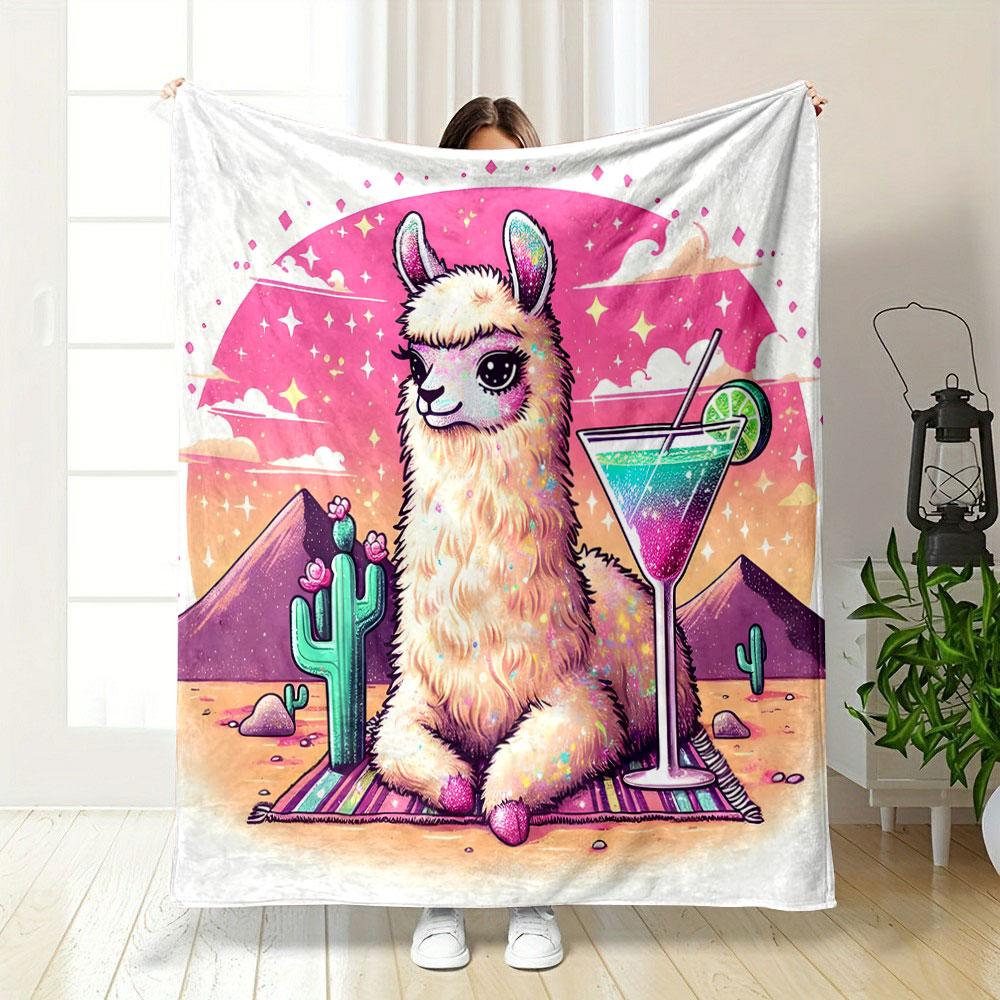 Llama Oasis Dreamscape print blanket soft and cozy perfect for the living room bed sofa or a nap,gift