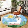 1pc llama flower Round Chair mat Area Rug - Non-Slip, Floor Mat for Office, Bedroom, and Indoor Decor c1125380