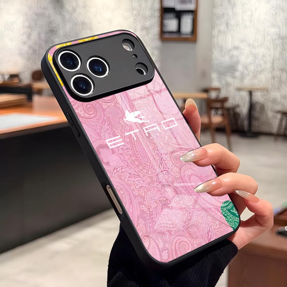 Women Etros Phone Case Glass For IPhone17 Air 16 15 17 14 Pro Max 13 Durable 12 11 X XS XR Plus For Samsung S 25 24 23 22