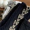 Autumn and Winter 3 Pairs Vintage Textured Socks, Comfortable & Breathable Mid Tube Socks, Women's Stockings & Hosiery