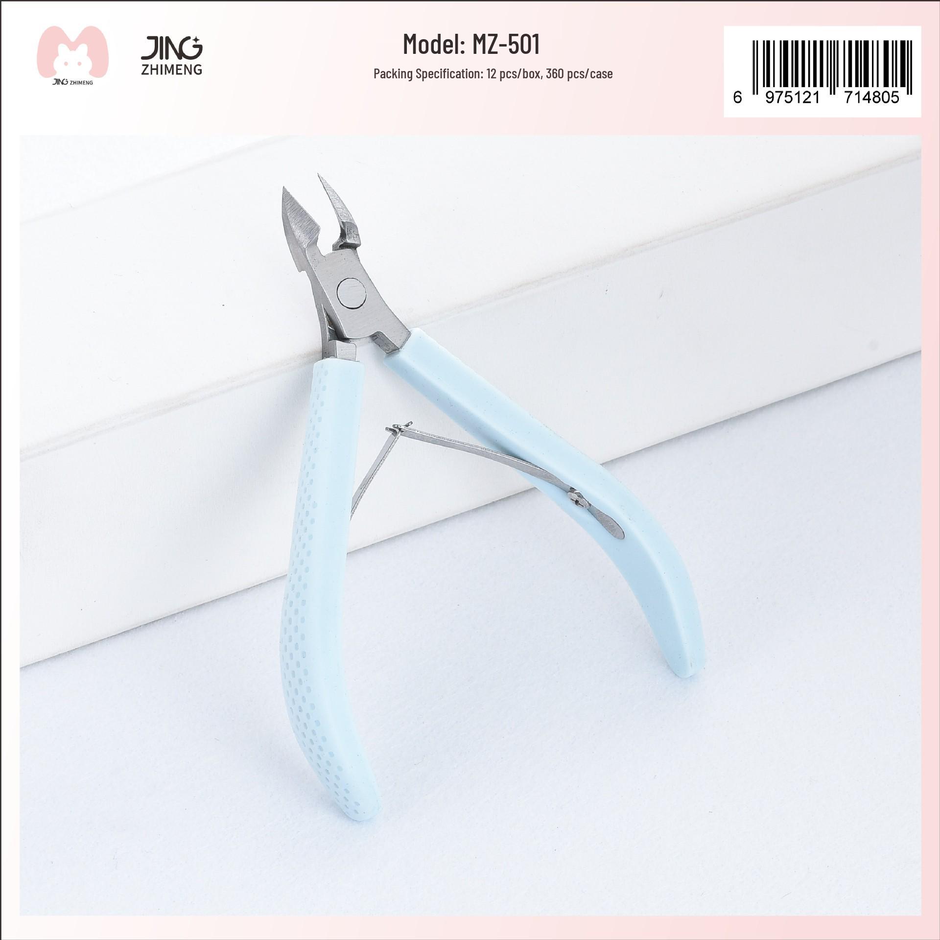 Jingzhi Meng Silicone Grip Stainless Steel Cuticle Nipper - Precision Eagle Beak Pliers for Nail Art No