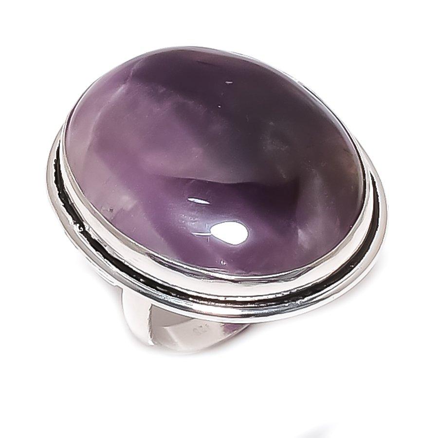 

Sage Amethyst Gemstone Handmade 925 Sterling Silver Jewelry Ring Size 6.5 j3Z75