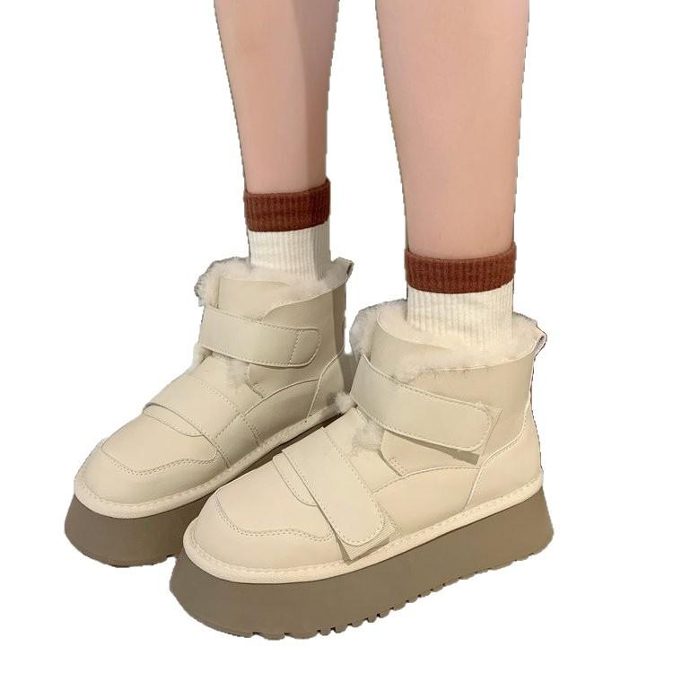 thick-soled snow boots women's winter velvet thickened women's boots 2025 new waterproof, non-slip and warm Northeast cotton shoes