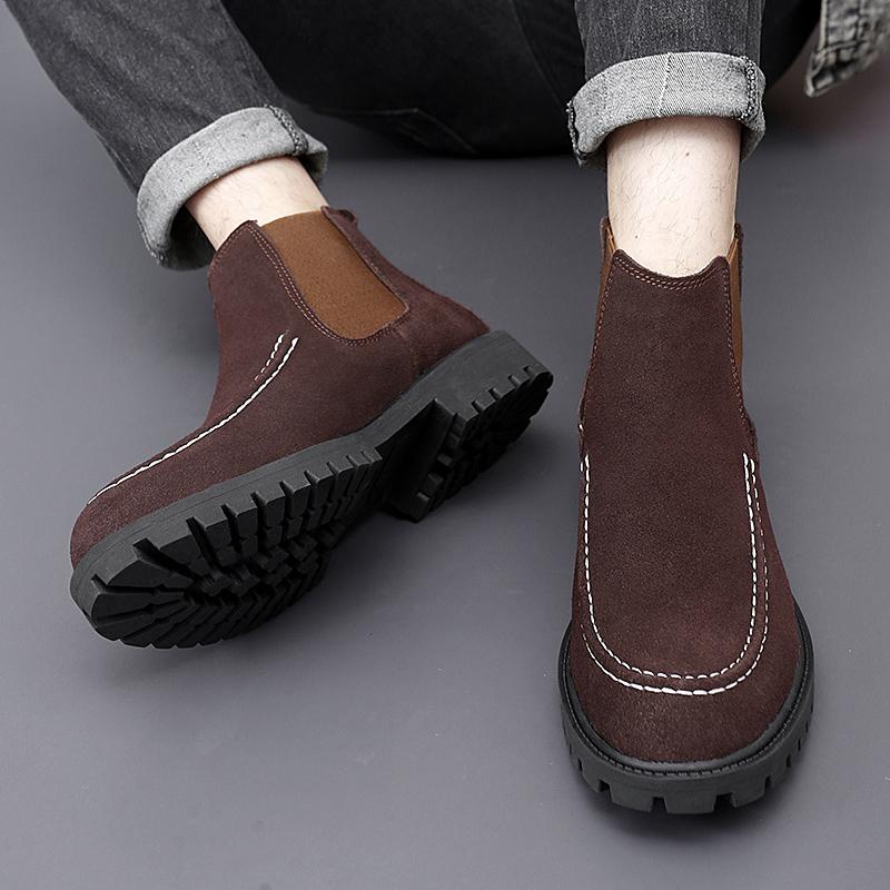 Fashion Boots Men PU Matte Leather European and American Business Fashion Chelsea Boots Size Outdoor Training Boots 37-47 Men Boots