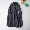 2026 Spring Women's Linen Solid Color Versatile Long Sleeve Lapel Cardigan Windbreaker Jacket